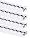 Hyperikon Track Lighting Section, 4ft H Track Rail, White Single Circuit 3-Wire Track Rail (Pack of 4)