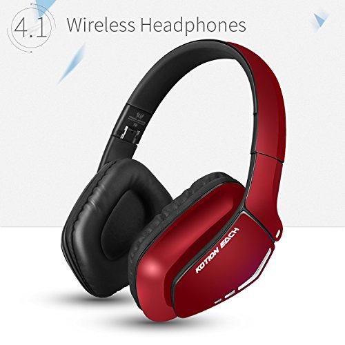 Cuffie Wireless Bluetooth KOTION EACH Gameing per PS4, Xbox One S, PC, Tablet, iPhone 5/5s 6/6S plus 7, Samsung S3/S4,HTC, Huawei, LG, Xiaomi, ipad e Mac Pieghevoli con Microfono Rosso