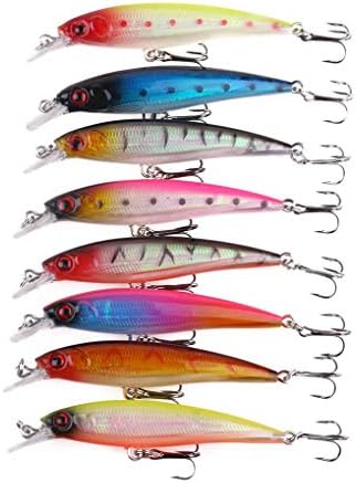 Luckilytop 56pcs/set Mixed 8 Model Fishing Lure Small Minnow Artificial Lifelike Saltwater Freshwater Fish Bait