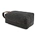 Kattee Mens Travel Toiletry Bag Canvas Cosmetic Makeup Organizer Shaving Dopp Case (Dark Gray)