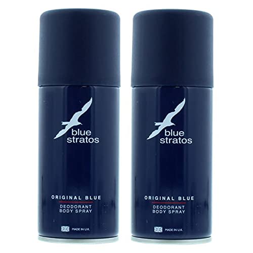 Blue Stratos Mens Body Spray Deodorant Original Blue 150ml