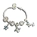 Cute Bow Unicorn Bracelet for Girls, Pink Crystal Bracelet with Star, Rainbow and Unicorn Charm (6.3)