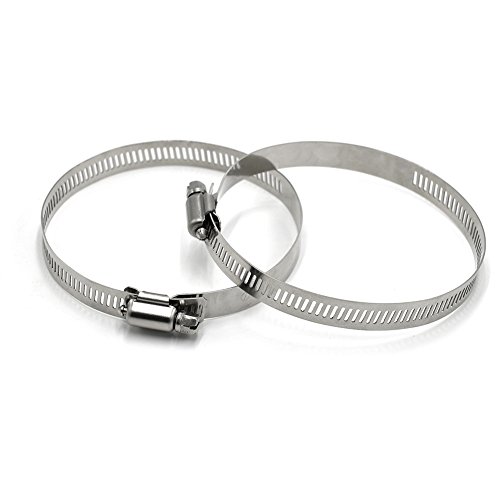 HiHydro 2 Pack Security Bracket Fastening Ring Diameter Stainless Steel Hoop Hose Ducting Clamps (100MM/4â€œ)