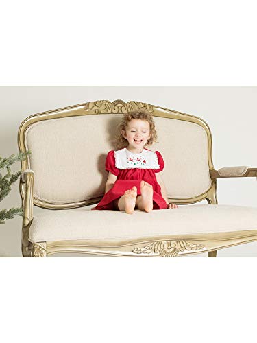 Baby Girls Red White Lace Trim Reindeer Short Sleeved Christmas Dress 12M