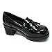 Womens Glossy Tassel Loafers Platform Pumps Heel