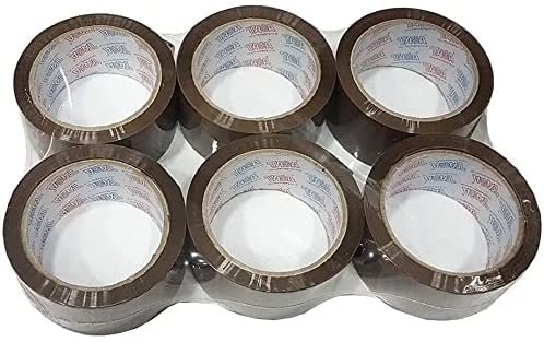 TAHA® 6 Rolls 48MM x 66M Light Brown Packaging Tape for Parcels and Boxes Heavy Duty Packing Tape Provides a Strong, Secure and Sticky Seal for Your Boxes..