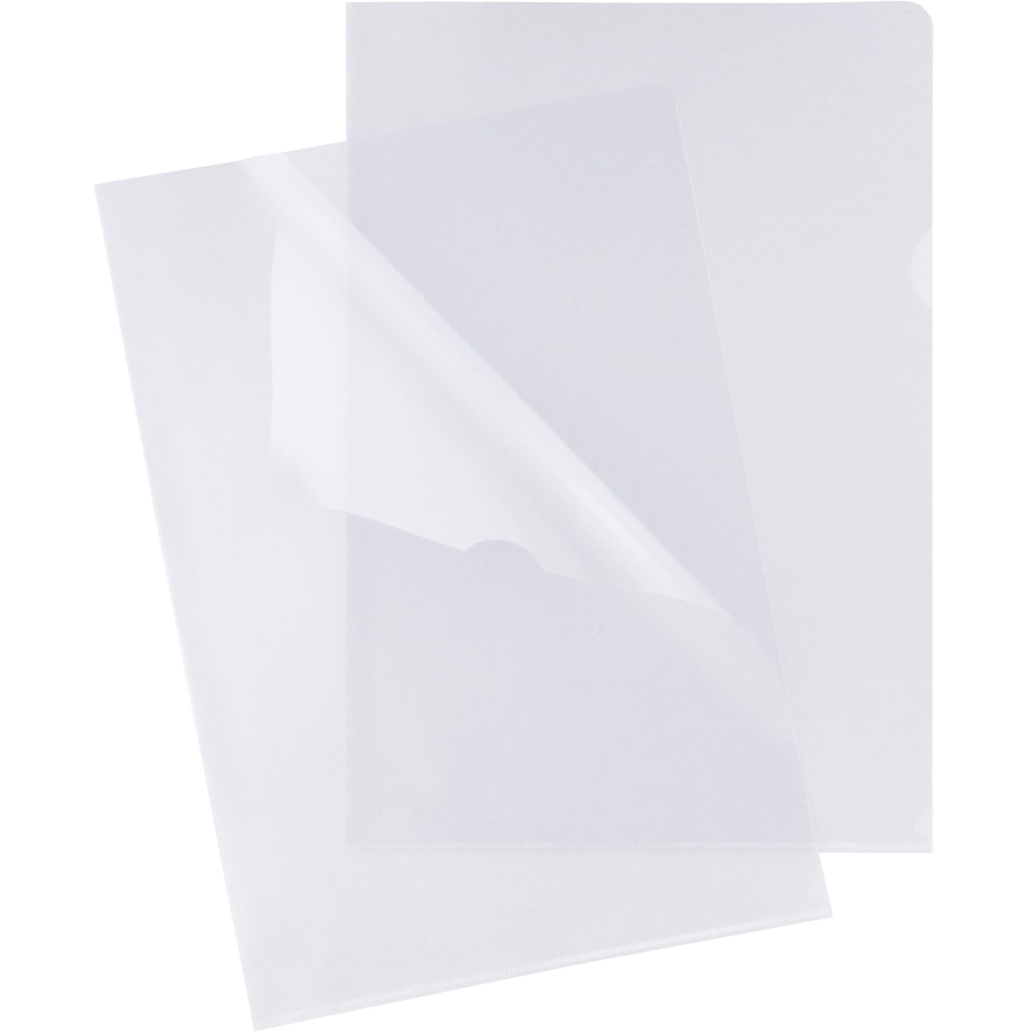 Grafoplás Box of 100 Dossiers with Fingernail | Polypropylene Quality Extra Plus | Transparent Plastic Glass | Top and Side Opening | Folio Size | Perfect for Protecting Office Documents