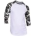 DREAM USA Men's Casual 3/4 Sleeve Baseball Tshirt Raglan Jersey Shirt Light Camo Large