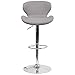 Flash Furniture Denville 2 Pack Contemporary Gray Fabric Adjustable Height Barstool with Curved Back and Chrome Base