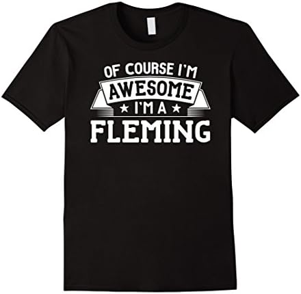 Mens Fleming T-Shirt First or Last Name - Of Course I'm Awesome! Small Black