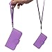 S4 Mini Case, Wisdompro Premium PU Leather 2-in-1 Protective Folio Flip Wallet Case with Credit Card Holder Slots and Wrist Lanyard for Samsung Galaxy S4 Mini (NOT S4 FIT) - Purple
