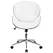 Flash Furniture Tana Mid-Back Walnut Wood Conference Office Chair in White LeatherSoft