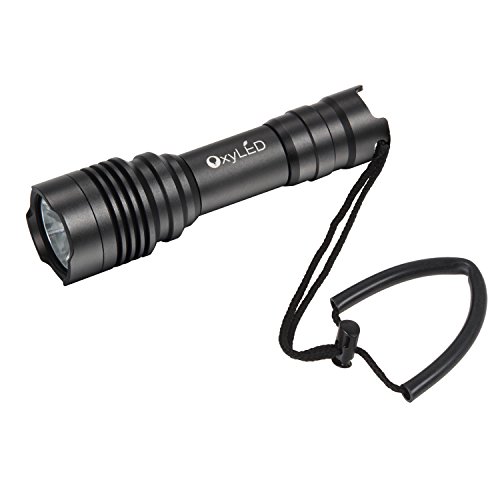 OxyLED OxyWild DF10 1050 lumen Diving Flashlight, Super Bright CREE LED Submarine Light Underwater Flashlight, Underwater Torch with 1 x 18650 Rechargeable Battery & Charger, Black