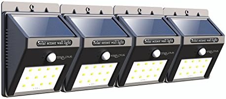 Solar Motion Sensor Lights,12 LED Wireless Waterproof Solar Lights,Starlotus Outdoor LED Security Lights for Patio,Deck,Yard,Garden.(4-Pack)