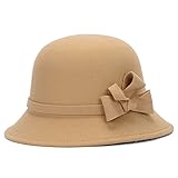 Pierre LaMarreDS Elegant Ladies Vintage Winter Hat Bowknot Fedora Bowler Cap