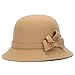 Pierre LaMarreDS Elegant Ladies Vintage Winter Hat Bowknot Fedora Bowler Cap