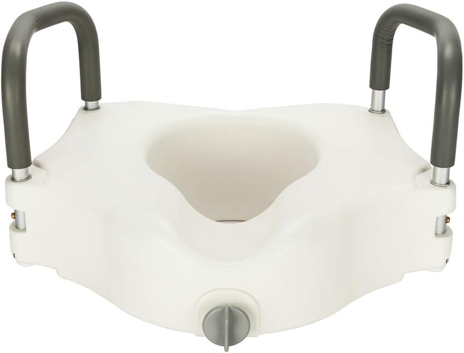Elevated Plastic Toilet Seat, Raised Toilet Seat with Handles, Ergonomic Design, Durable and Easy to Use - for The Elderly, The Disabled, Pregnant Women: Home & Kitchen
