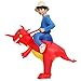 Inflatable Rider Costume Riding Me Fancy Dress Funny Dinosaur Unicorn Funny Suit Mount Kids Adult (Child(90-140CM), Red)
