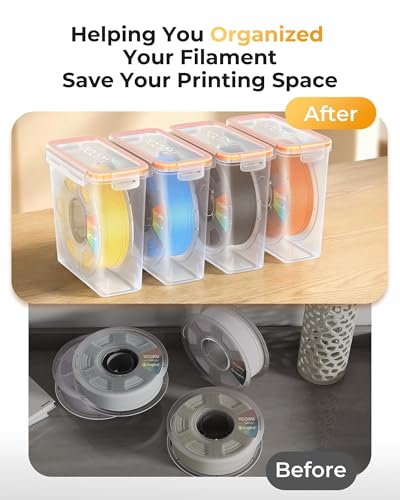 YOOPAI Pro Filament Storage Box - Single Coil Storage Box, Airtight with Desiccant, Effective Moisture Control, Dustproof for 3D Printing Filament (Pack of 8)