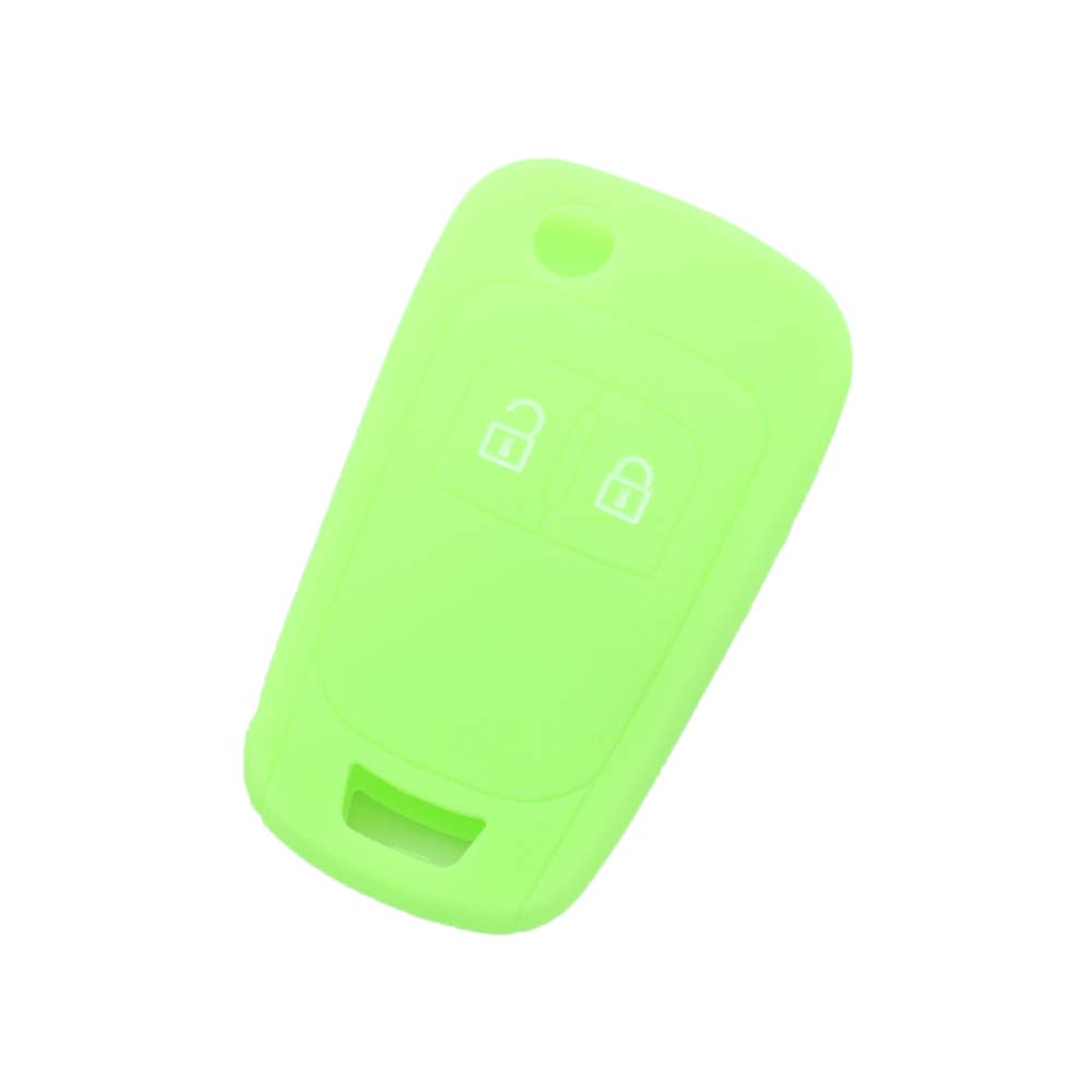 BROVACS Silicone Cover Protector Case Holder Skin Jacket Compatible with OPEL VAUXHALL 2 Button Flip Remote Key Fob CV9624 Neon Green