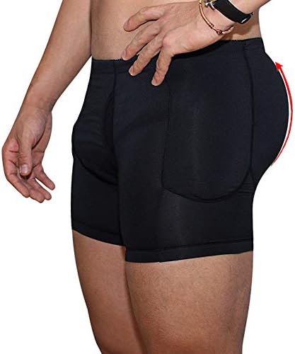 YAMEE Mens Padded Underwear Butt Lifter Slim Shapewear Plus Size Compression Trunk Boxer Hip Butt Pad Briefs