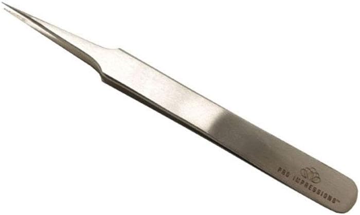 Pro Impressions Fine Point Straight Eyelash Extension Tweezer B