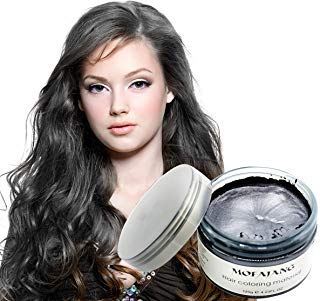 MOFAJANG Unisex Hair Color Dye Wax Styling Cream Mud, Natural Hairstyle Pomade, Temporary Hair Dye Wax for Party, Cosplay & Halloween, 4.23 oz (Black)