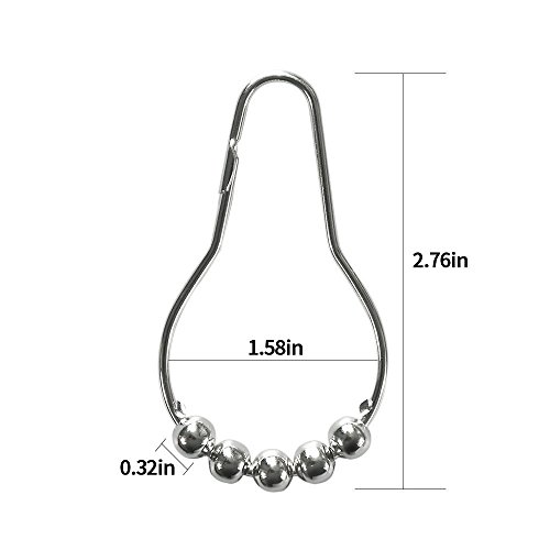 Aphaca 12 Pack Shower Curtain Hooks, Polished Chrome, Stainless Steel Hooks for Loose Leaf Binder Ring Metal Book Rings Key Chain Rings (2 Inch)