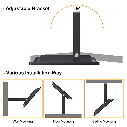 Dersoy 50W LED Flood Light Outdoor, 4500LM IP66 Waterproof LED Work Lights, Super Bright 6500K Daylight White Outdoor LED FloodLight Wall Light Garden Lights with 1.5m Cable for Patio, Backyard