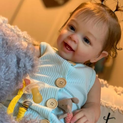 Bebê Reborn Boneca Silicone Menina Realista Olhos Azuis 55cm Pode Dar Banho