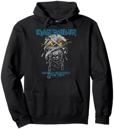 Amazon.com: Iron Maiden Distressed Logo Stacked Pullover Hoodie