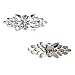 ELEGANTPARK DF Women Rhinestones Bow Decorative Shoe Clips Jewelry Decorations Charms Wedding Party Accessories Silver 2 Pcs