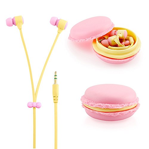 Pink 3.5mm In Ear Earphones Earbuds Headset with Macaron Case For Nokia 808 PureView