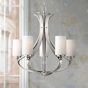 kadence possini euro light nickel dining chandelier brushed modern opal frosted fixture wide glass kitchen foyer entryway island bedroom living
