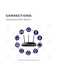 TP Link AC1750   Enrutador WiFi inteligente de 5 GHz con correa dual Gigabit para Internet, funciona con Alexa, control parental y QoS (Archer A7)