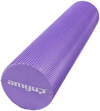 Amyup High Density Foam Roller in Color Purple, Yoga Roller Surface with Massage Floating Point, Perfect for Yoga Pilates Therapy, 12 Inches Long