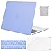 MOSISO Compatible with MacBook Air 13 inch Case 2022, 2021-2018 Release A2337 M1 A2179 A1932, Plastic Hard Shell&Keyboard Cover&Screen Film&Storage Bag for MacBook Air 13.3 inch Case, Serenity Blue