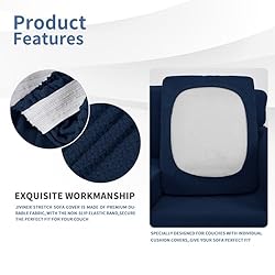 JIVINER Newest 3 Pieces Stretch Couch Covers for 2