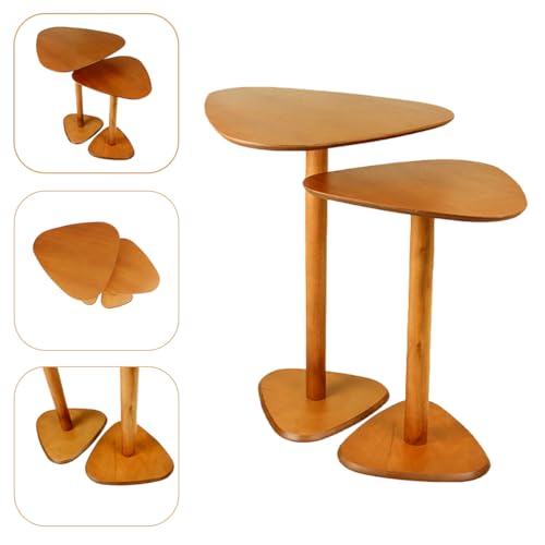 Conjunto Mesa Lateral Monopé de Madeira Tampo Paleta Mel - Florida
