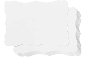 HOMTABLE 50 Pack Blank Kraft Cards Cardstock Thick Paper Brown Greeting Cards for DIY Gift Card Menus, Baby Shower and Wedding Invitations (White, 5x7IN)