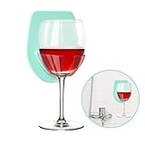 Gotega Wine Glass Holder Shower & Bath Suction Cup Wine Gifts Relaxation (Blue)