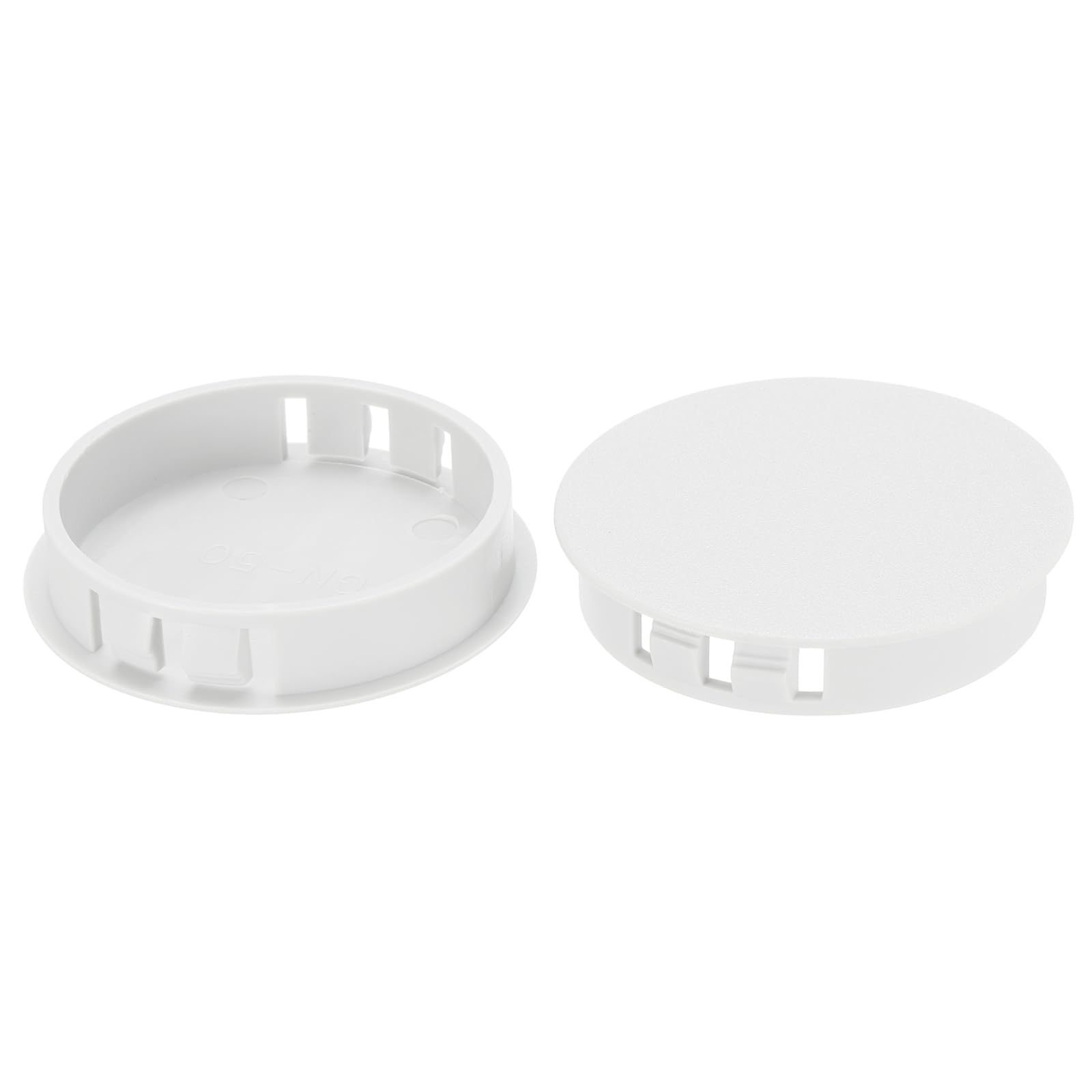 PATIKIL Hole Plugs Plastic, 10 Pcs 45mm(1.8") Screw Bumper Hole Plug Flush Snap Type Round Hole Cover Caps for Round Holes Cabinet Furniture Kitchen, White
