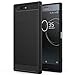 MoKo Sony Xperia XZ Premium Case, Flexible TPU Bumper Slim Fit Case Carbon Fiber Design Lightweight Shockproof Back Cover for Sony Xperia XZ Premium 5.5 Inch (2017), BLACK