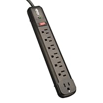 Tripp Lite 7 Outlet (6 Right Angle + 1 Transformer Outlet) Surge Protector Power Strip 4ft Cord & $25K INSURANCE (TLP74RB)