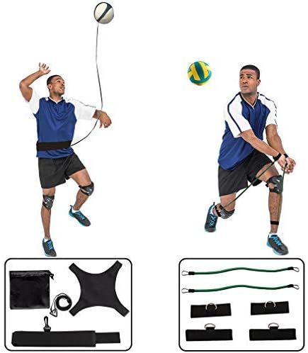 HoDrme 2 Sets of Volleyball Training Aid-Volleyball Rebounder & Resistance Band-Great Trainer for Solo Practice of Serving Tosses, Arm Swings and Passing Technique