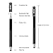 Mixoo 2-in-1 Precision Disc & Fiber Stylus with Replaceable Tips for Capacitive Touch Screen Devices (Black/Black)