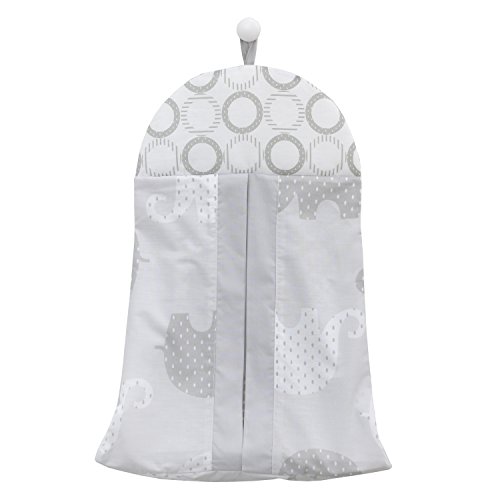 NoJo Elephant 8Piece Nursery Crib Bedding Set, Grey/White/Charcoal