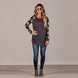 TraveT Women Casual Fashion Printed T-shirt Long Sleeve Sweater