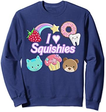 Unisex I Love Squishies Sweatshirt Squishy Collector Large Navy