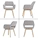 ceedment Small Modern Living Dining Room Accent Arm Chairs Club Guest with Solid Wood Legs(2, Light Grey)